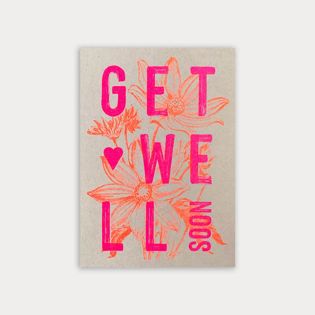 get-well-soon-postkarte "Get Well Soon" Postkarte Herzteil