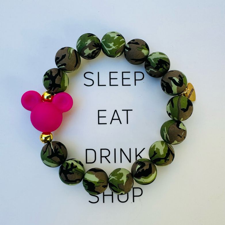 Mickey-meets-Camouflage-Armband Mickey Meets Camouflage : Herzteil Armband-