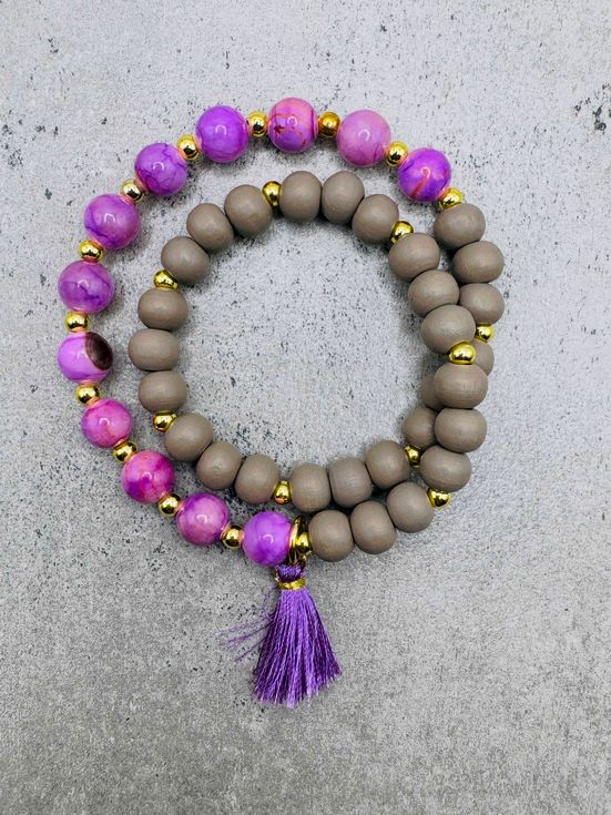 Lilac Jade Twin Herzteil Armband - personalisierbar Lilac Jade Twin Herzteil Armband - personalisierbar
