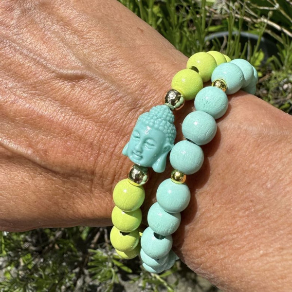 Turquoise Buddha Twin - Herzteil Armband