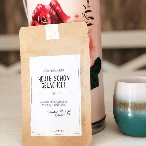 Geschenkidee - der Bio Tee "Heute schon gelächelt"