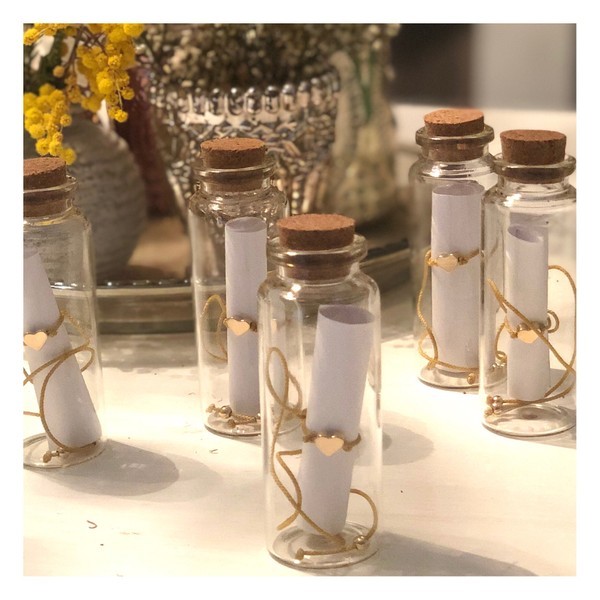 Schenk mir (d)ein Herz - Message In A Bottle Armband von Herzteil