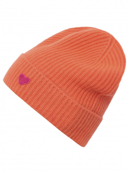 100% Cashmere Mütze - neon orange