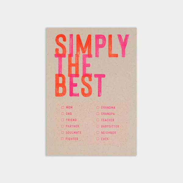 "Simply The Best" Postkarte - Herzteil