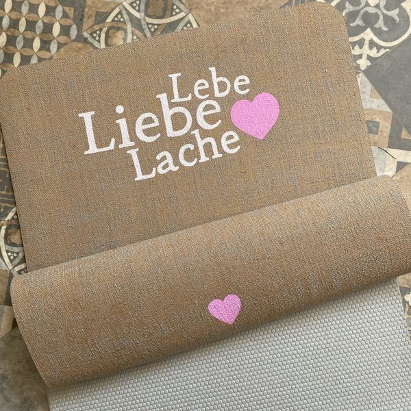 ♥ Lebe, Liebe, Lache ♥ Herzteil Yogamatte