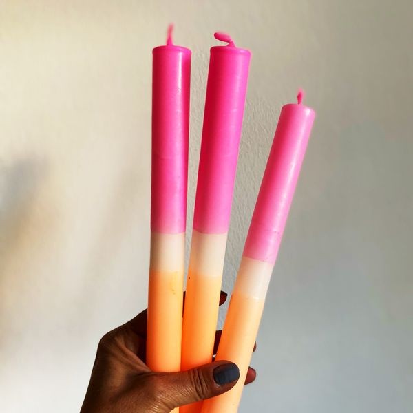 Dip Dye Neon Kerze Pink Lady